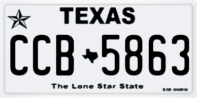 TX license plate CCB5863