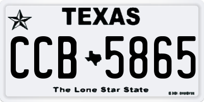 TX license plate CCB5865