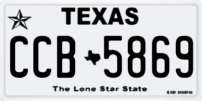 TX license plate CCB5869