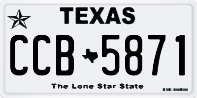 TX license plate CCB5871