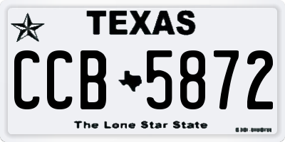 TX license plate CCB5872
