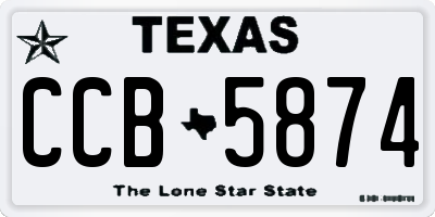 TX license plate CCB5874