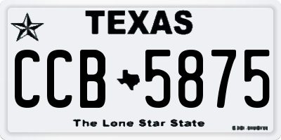 TX license plate CCB5875