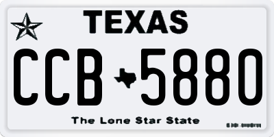 TX license plate CCB5880