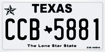 TX license plate CCB5881