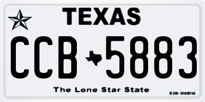 TX license plate CCB5883