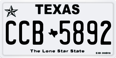 TX license plate CCB5892