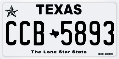 TX license plate CCB5893