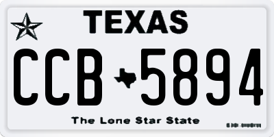 TX license plate CCB5894