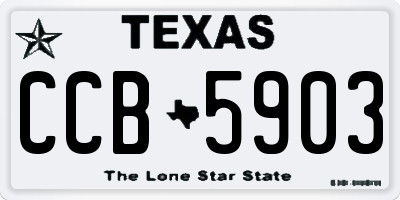 TX license plate CCB5903