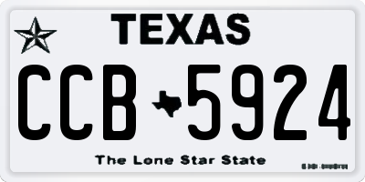 TX license plate CCB5924