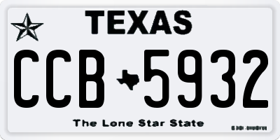 TX license plate CCB5932