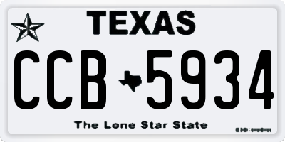 TX license plate CCB5934