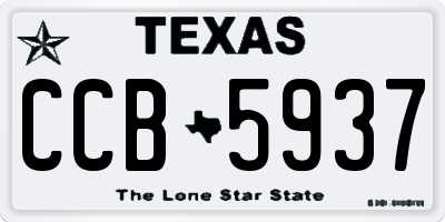 TX license plate CCB5937