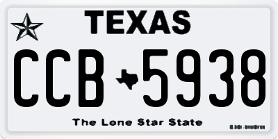 TX license plate CCB5938