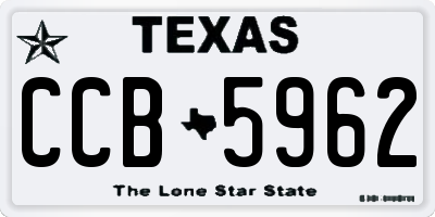 TX license plate CCB5962