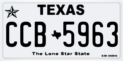 TX license plate CCB5963