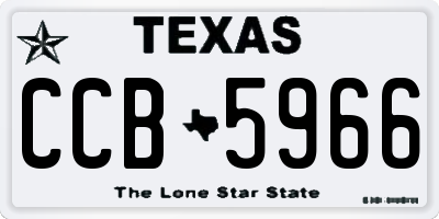 TX license plate CCB5966