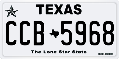 TX license plate CCB5968