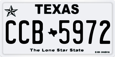 TX license plate CCB5972