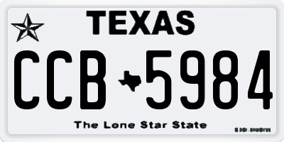 TX license plate CCB5984