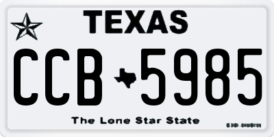 TX license plate CCB5985