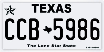 TX license plate CCB5986