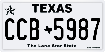 TX license plate CCB5987