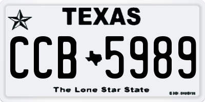 TX license plate CCB5989