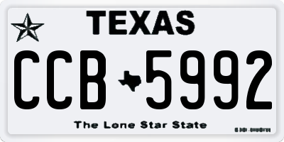 TX license plate CCB5992