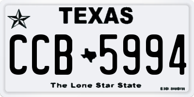 TX license plate CCB5994