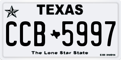 TX license plate CCB5997