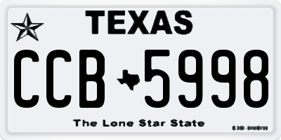 TX license plate CCB5998