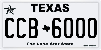 TX license plate CCB6000