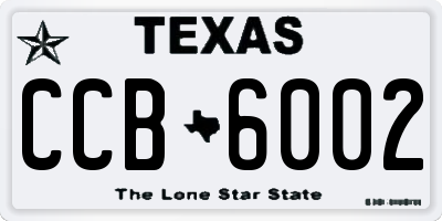 TX license plate CCB6002
