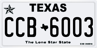 TX license plate CCB6003