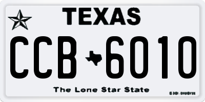 TX license plate CCB6010
