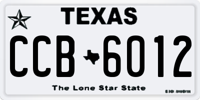 TX license plate CCB6012