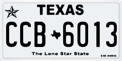 TX license plate CCB6013
