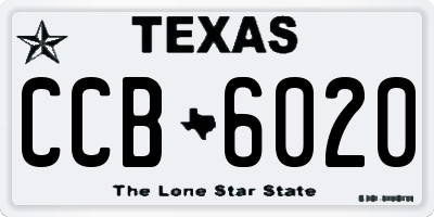 TX license plate CCB6020