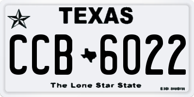 TX license plate CCB6022