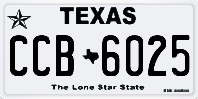 TX license plate CCB6025