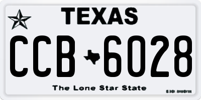 TX license plate CCB6028