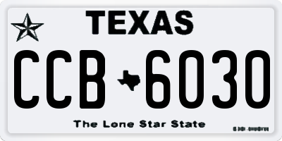 TX license plate CCB6030