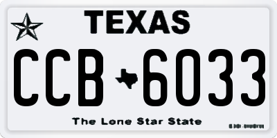TX license plate CCB6033