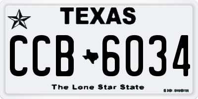 TX license plate CCB6034