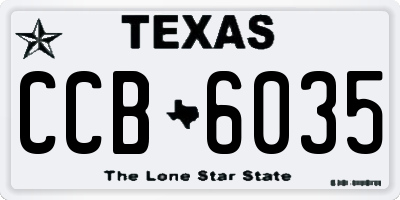 TX license plate CCB6035