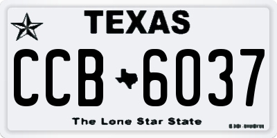 TX license plate CCB6037