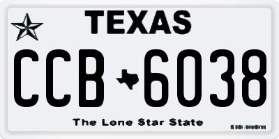 TX license plate CCB6038
