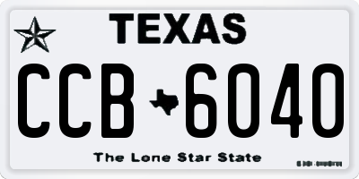 TX license plate CCB6040